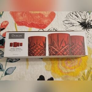 NIB Dublin Collection Red Glassware, 4 pc set